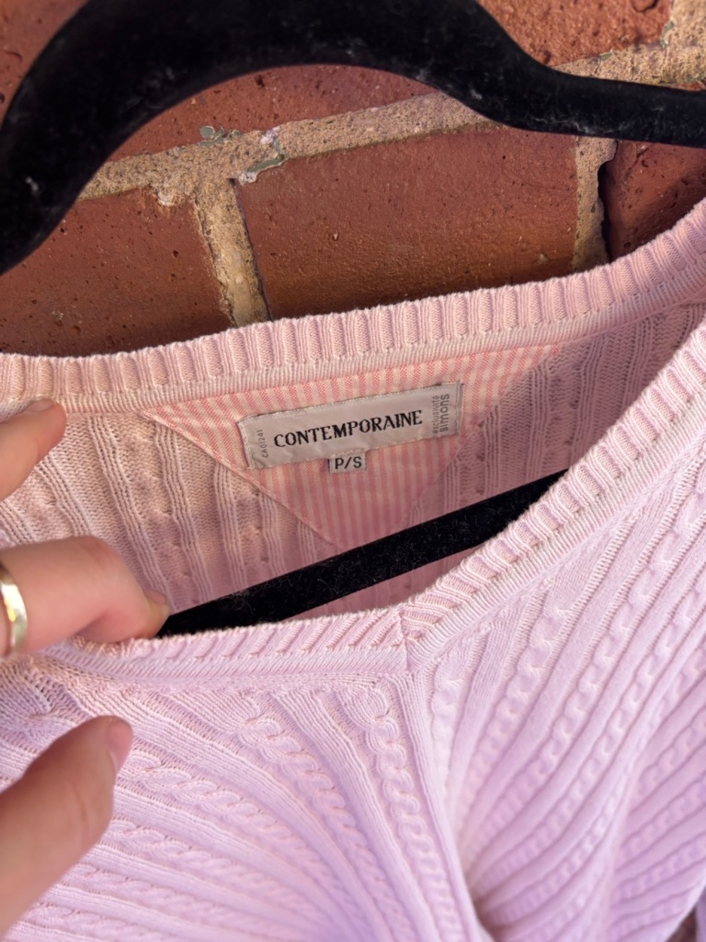 Contemporaine Pink Cable-Knit Sweater